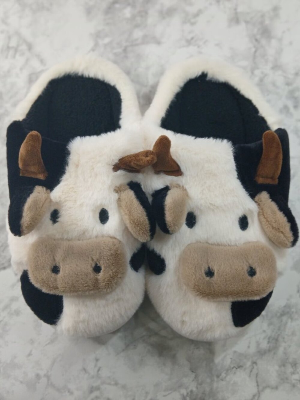 Cow Slippers Plush Animal House Slippers Cozy Fuzzy Indoor  Unisex size 40-41